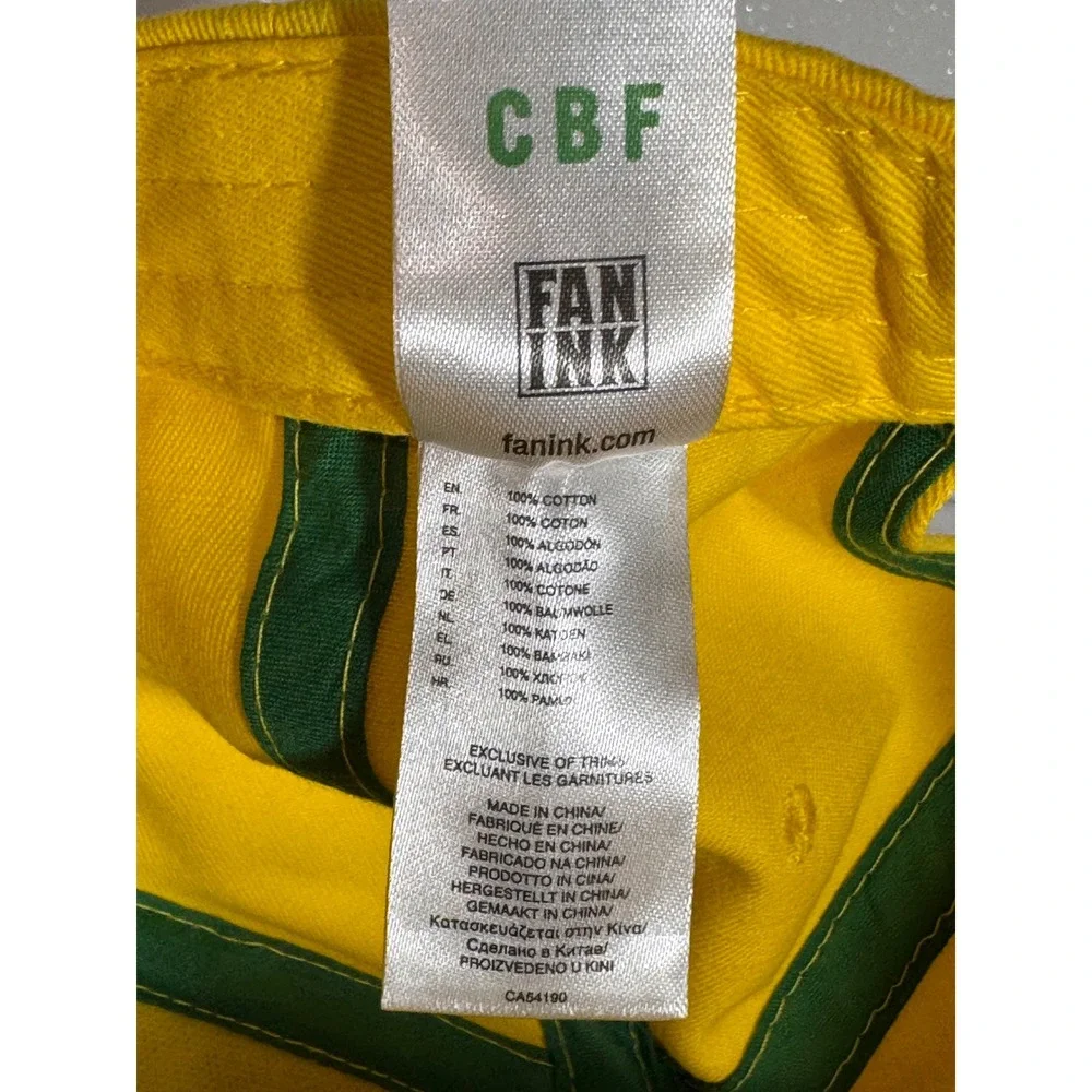 Fan Ink CBF Brasil National Team Soccer Snapback Hat Yellow Green Official NWT